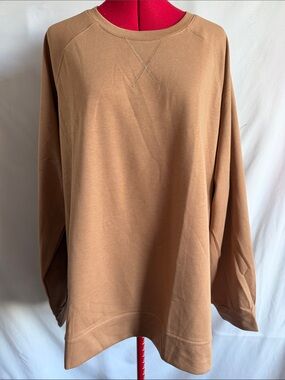 Relaxed Camel Crewneck Sweatshirt